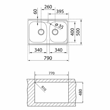 Fregadero Teka Starbright 80 E-XP 2C (1)