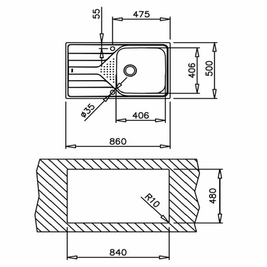 Fregadero Teka Universe 50 T-XP 1C 1E PLUS Izquierda (1)