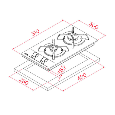 Placa gas Teka GBC32000 NAT 30 cm (1)