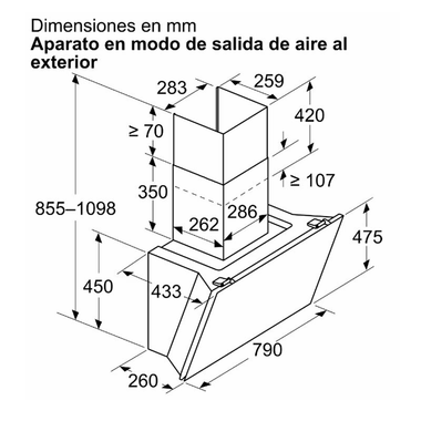 Campana decorativa Bosch DWK81AN20 80 cm Blanca (1)
