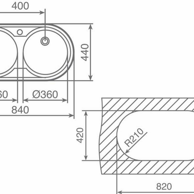 Fregadero Teka DR-80 2C Inox con orificio (2)