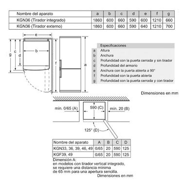 Frigorífico Combi Bosch KGN36NWEA Blanco (1)