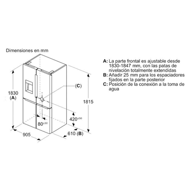 Frigorífico Americano Bosch KFD96APEA Inox (1)