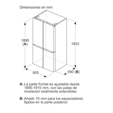 Frigorífico Americano Bosch KMC85LBEA Negro (1)