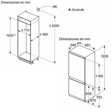 Frigorífico Combi integrable Bosch KBN96VSE0 (1)