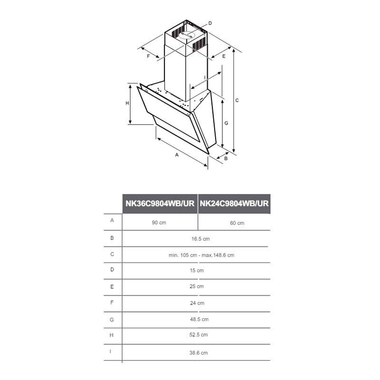 Campana decorativa Samsung NK36C9804WB/UR 90 cm Negro (1)