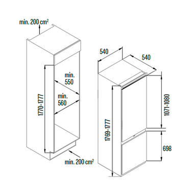 Frigorífico Combi integrable Cata CI54177ST/D (1)