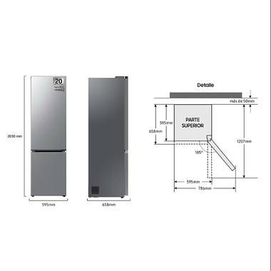 Frigorífico Combi Samsung RB38T607BS9/EF Inox (1)