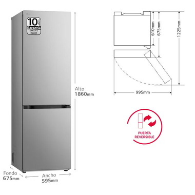 Frigorírco Combi LG GBV3100CPY Inox (1)