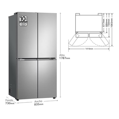 Frigorífico Americano LG GMB860PYDE Inox (1)