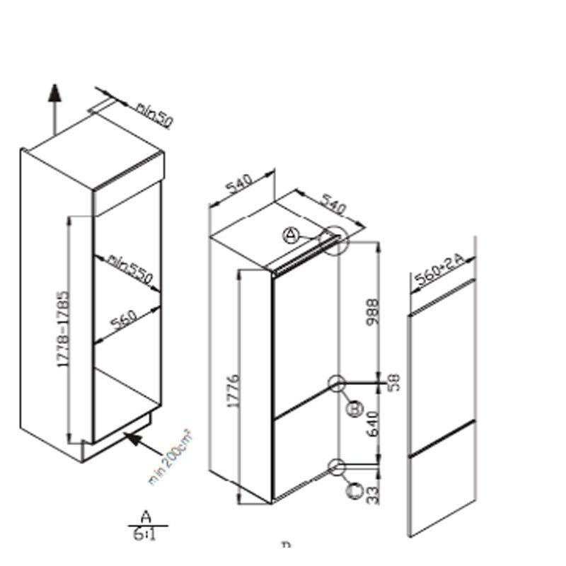 Frigorífico Combi integrable Fagor 3FIC5431 (1)