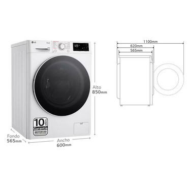 Lavasecadora LG F4DR5509A0W 9kg (1)