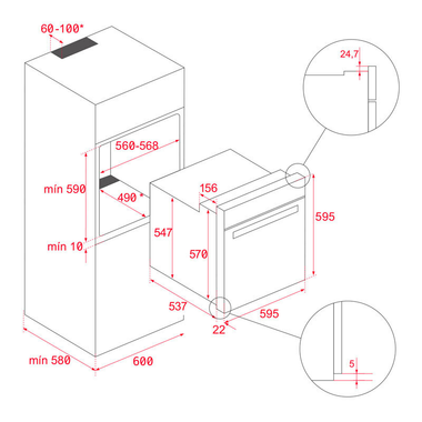 Horno integrable Teka HLB84G1BM Negro mate (1)