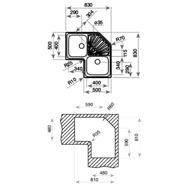 Fregadero Teka ANGULAR 2C SF (1)