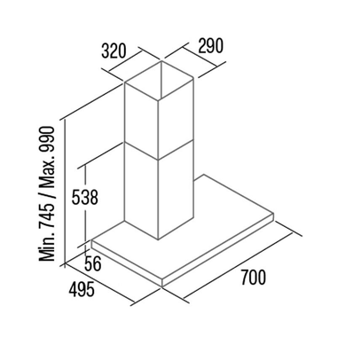Campana Decorativa Cata SYGMA 7010 BK 70 cm Inox (1)
