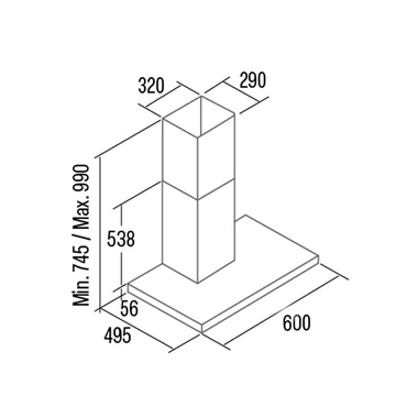 Campana Decorativa Cata SYGMA 6010 BK 60 cm Inox (1)