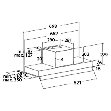 Campana integrable Cata Armonía 70 cm BK/B Negro (1)