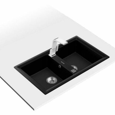 Fregadero Teka STONE 90 B-TG 2C Negro (2)