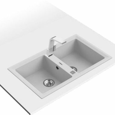 Fregadero Teka STONE 90 B-TG 2C Blanco (2)