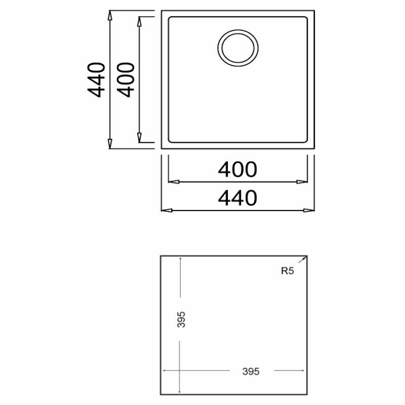 Fregadero Teka SQUARE 40.40 TG Blanco (1)