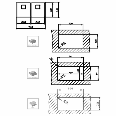 Fregadero Teka FlexLinea RS15 2C 740 (1)