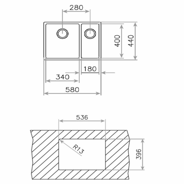 Fregadero Teka BE Linea RS15 2C 580 (1)