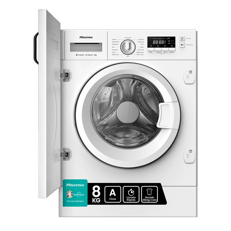 Lavadora integrable Hisense WF3M841BWIES 8Kg