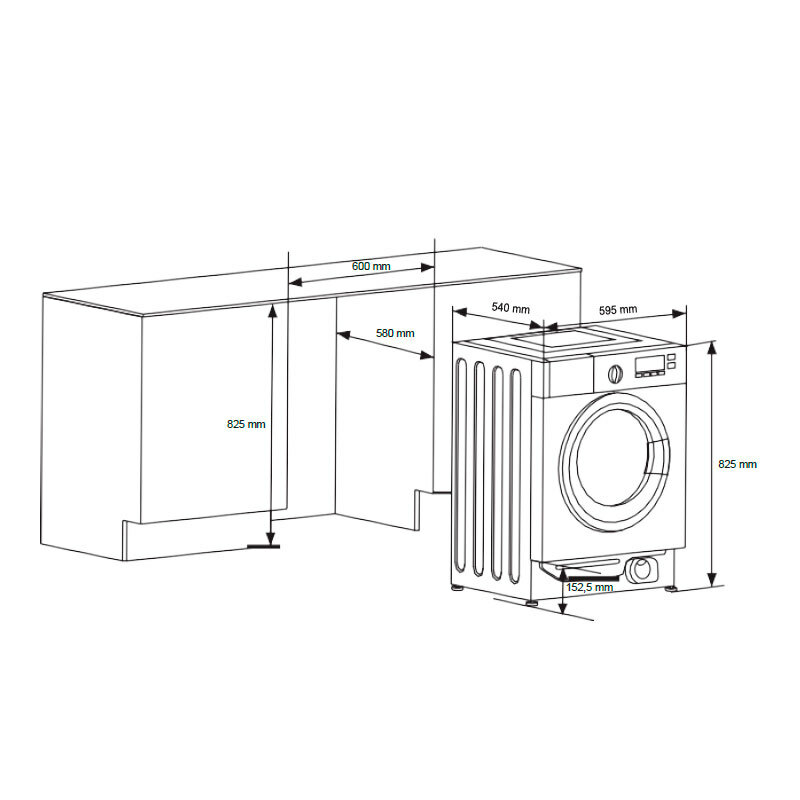 Lavadora integrable Hisense WF3M841BWIES 8Kg (1)
