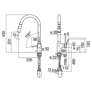 Grifo Poalgi Nobili CU128137GTP Ambar Cepillado (1)