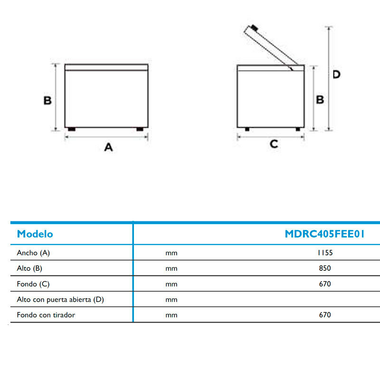 Arcón Midea MDRC405FEE01 Blanco (1)