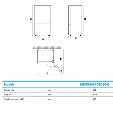 Frigorífico Combi Midea MDRB489FGE02OE Inox (1)