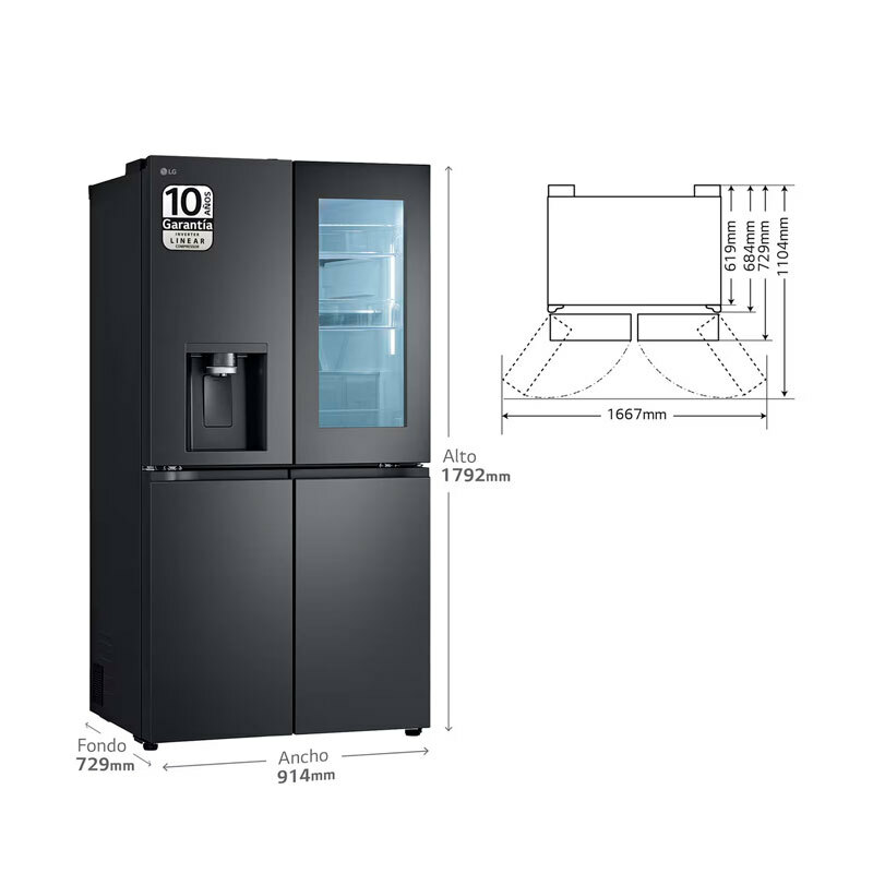 Frigorífico Americano LG GMG961EVKE Acero Negro (1)