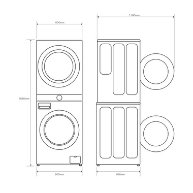 Torre de lavado LG WT1210BBF Negro Grafito (1)