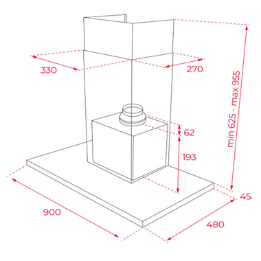 Campana de pared Teka DSH 986 Negro (1)