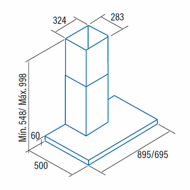 Campana decorativa Cata Legend XGBK Inox 90 cm (1)