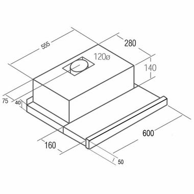 Campana telescópica Cata TF2003 600GBK/B Cristal Negro 60 cm (1)