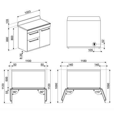 Cocina Smeg TR103IGR2 100 cm (1)