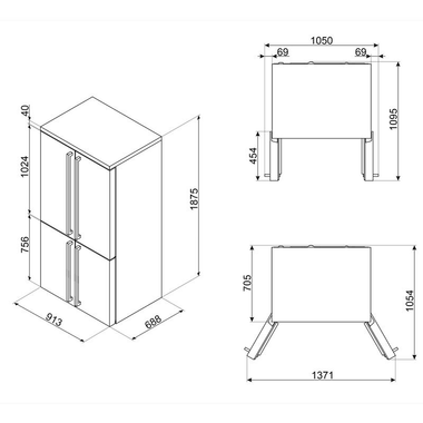 Frigorífico Americano Smeg FQ960PB6 Azul (1)