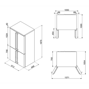 Frigorífico Americano Smeg FQ60CAO6 Gris Antracita (1)