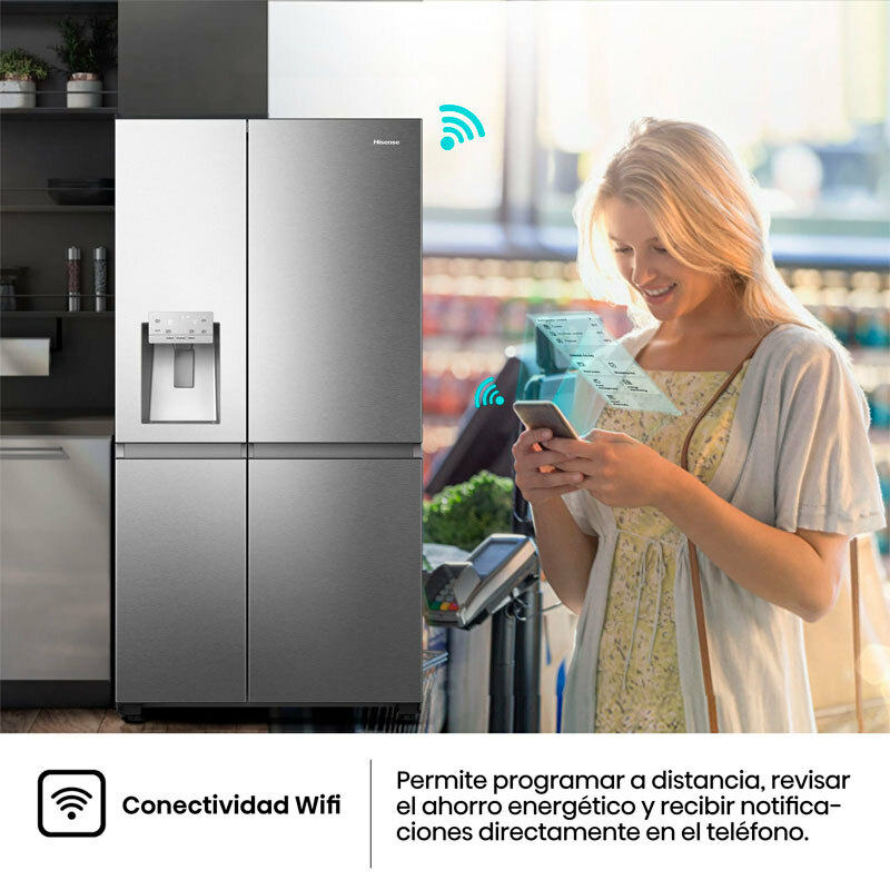 Frigorífico Americano Hisense RS818N4IIE1 Inox (7)
