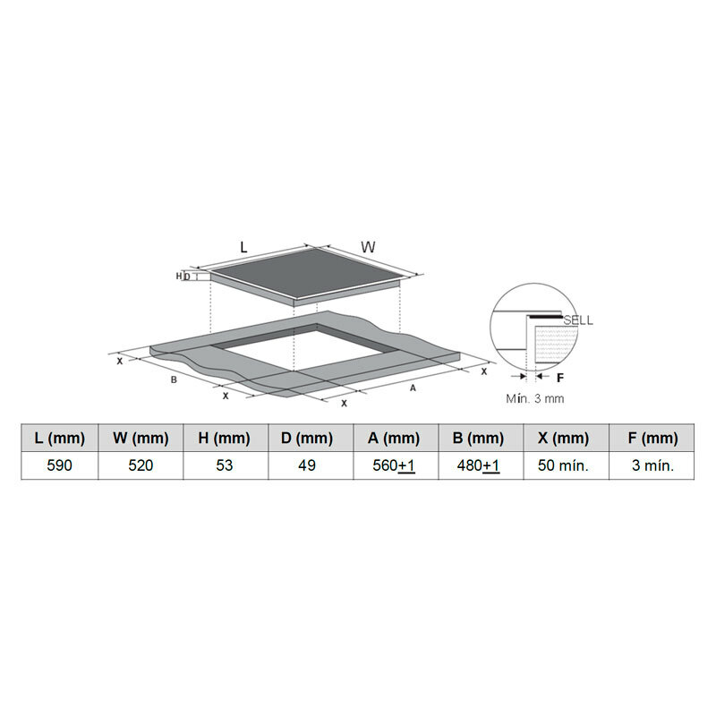 Placa Inducción Hisense HI6352BSCE 59 cm (1)