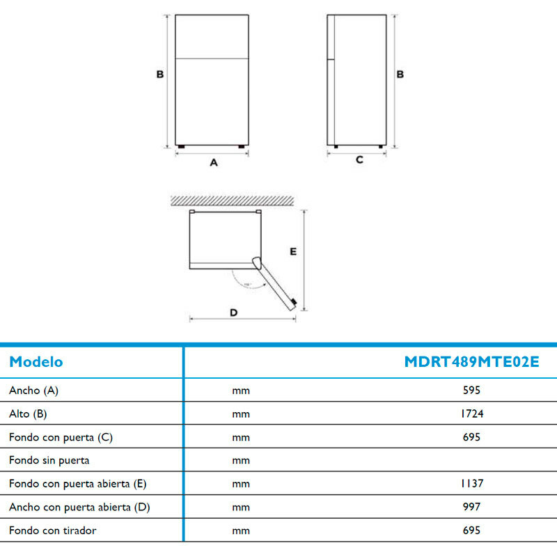 Frigorífico 2 Puertas Midea MDRT489MTE02E Inox (1)
