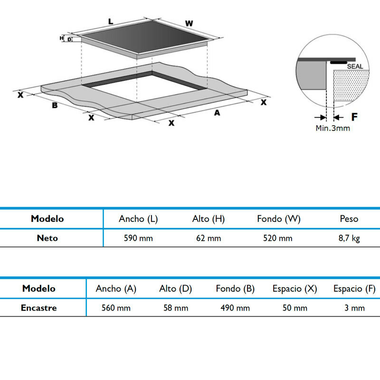 Placa Inducción Midea MIH740T279K0 60 cm (1)