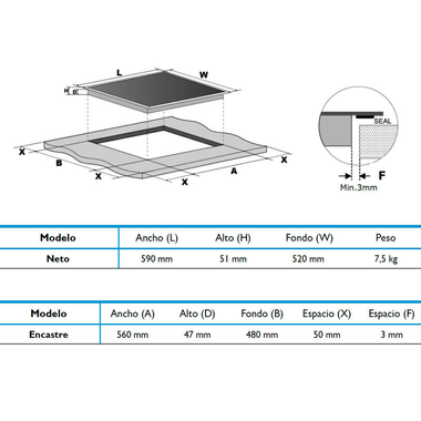 Placa Vitrocerámica Midea MCH522T219K0 60 cm (1)