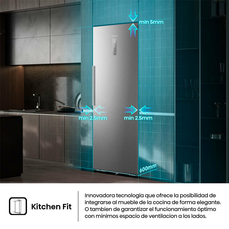 Congelador 1 Puerta Hisense FT3K310SAIE Inox (7)