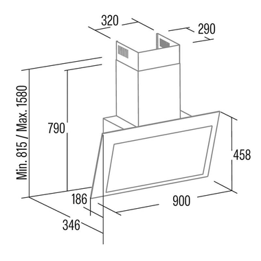 Campana decorativa Cata Thalassa Pro 900 GBK Cristal Negro 90 cm (1)