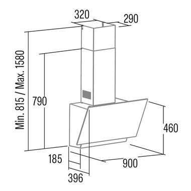 Campana decorativa Cata Thalassa 900 GWH/G Blanco 90 cm (1)
