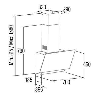 Campana decorativa Cata Thalassa 700 GWH/G Blanco 70 cm (1)