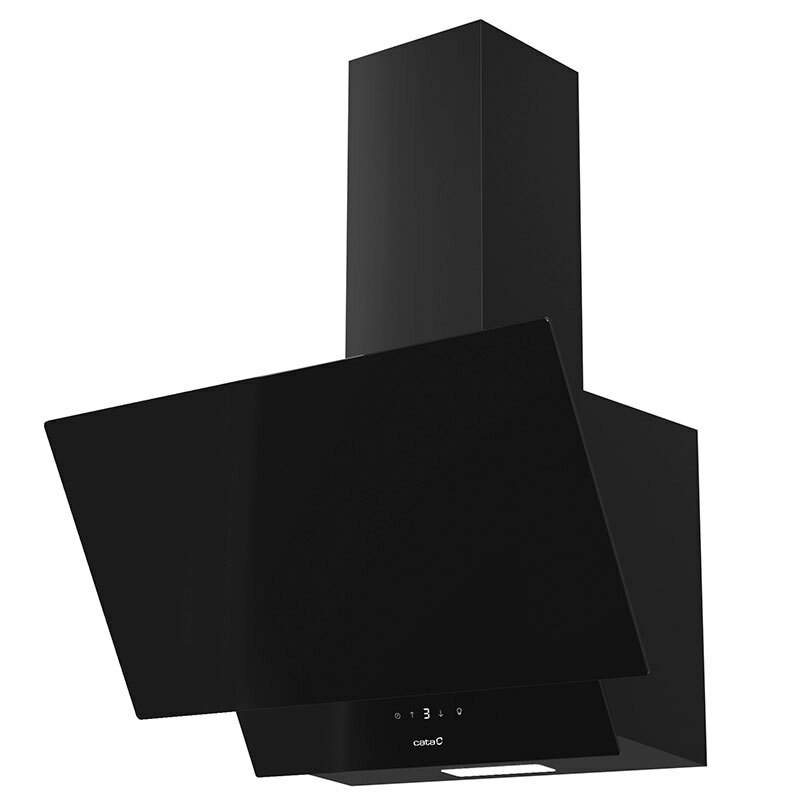 Campana decorativa Cata JUNO 6000 GBK Cristal Negro 60 cm