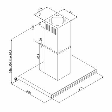 Campana Isla Fagor 3CFB9000IX Inox 90 cm (1)